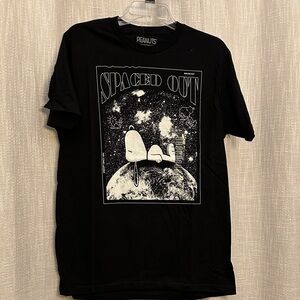 Peanuts Black 'Spaced Out' Graphic Tee